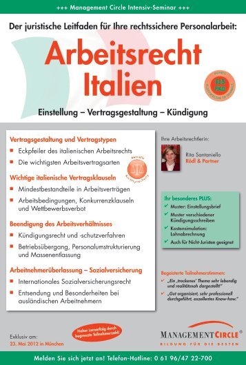 Seminar: Arbeitsrecht Italien - Management Circle AG