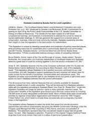 Press Release: Sealaska Leadership Speaks Out for Land Legislation