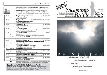 Sackmann- Postille Nr. - halloLimmer.de