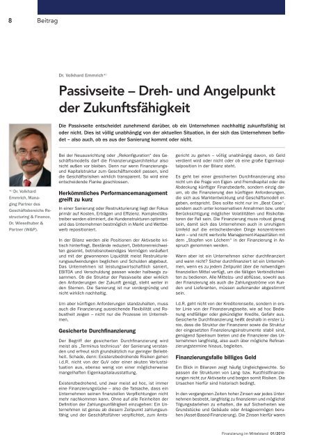 Finanzierung im Mittelstand - Dr. Wieselhuber & Partner GmbH ...