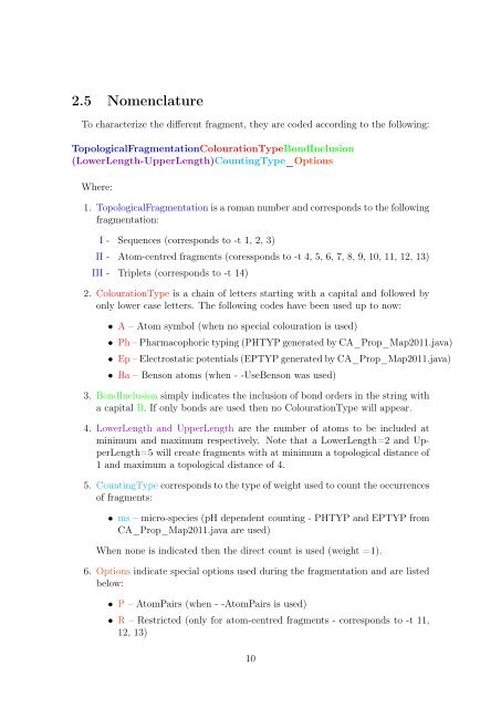 ISIDA Fragmentor2011 - User Manual - Laboratoire d'Infochimie