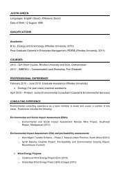 Curriculum Vitae of Justin Green - Coastal and Environmental ...