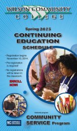 Continuing Education Schedule - Wilson Community College