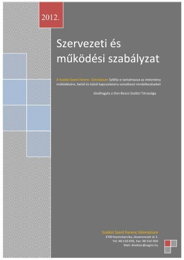 SzMSz 2006 - SzalÃ©zi Szent Ferenc GimnÃ¡zium