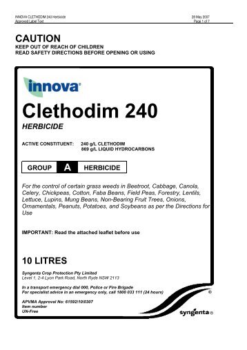 Clethodim 240 HERBICIDE - Syngenta