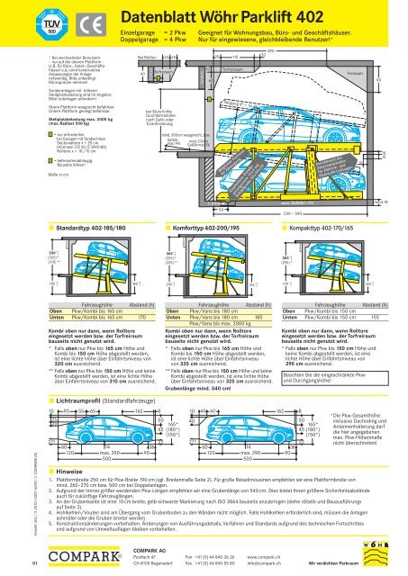 Datenblatt Wöhr Parklift 402 - Compark