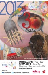 SaTurday, July 13 â 11am - 9pm Sunday, July 14 ... - Taste of Buffalo