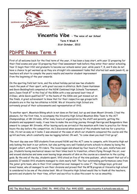 13 8th November 2012 Week 46 [pdf, 2 MB] - Vincentia High School