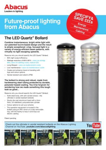 LED Quartz® Bollard - Abacus Lighting