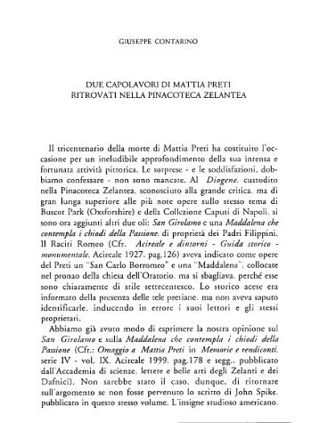 Contarino - accademia di scienze lettere e belle arti degli zelanti e ...