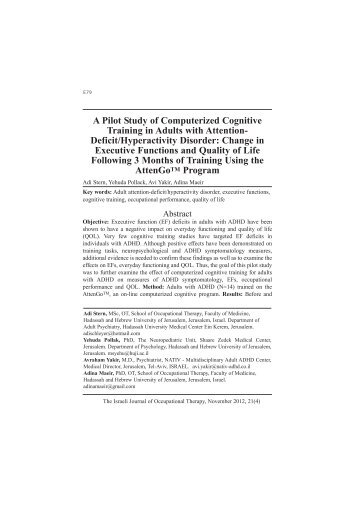 A Pilot Study of Computerized Cognitive Training in Adults with ...