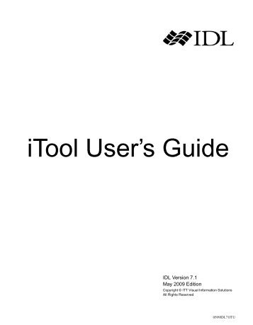 iTool User's Guide - Exelis VIS