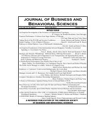 JOURNAL OF BUSINESS AND BEHAVIORAL SCIENCES - Asbbs.org