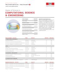 Curriculum and list of courses in brief - Master | EPFL