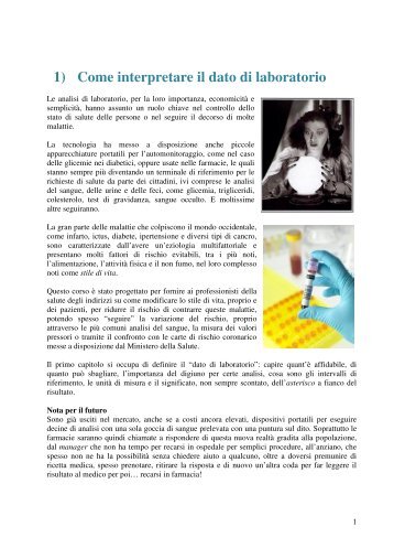 1) Come interpretare il dato di laboratorio - Dieta della salute - Dott ...