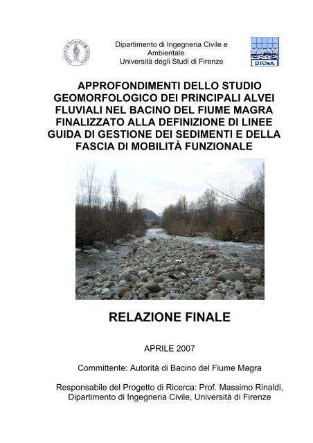 RELAZIONE FINALE AutoritÃ di Bacino del Fiume Magra