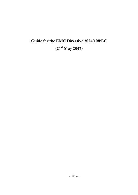 EUROPA - Guide for the EMC Directive 2004/108/EC