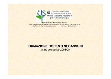 FORMAZIONE DOCENTI NEOASSUNTI - USP di Piacenza