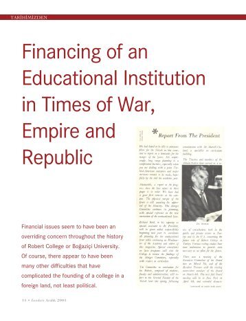 Financing of an Educational Institution in Times of War, Empire and ...