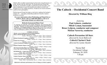 February 20, 2010 - Caltech-Occidental Bands