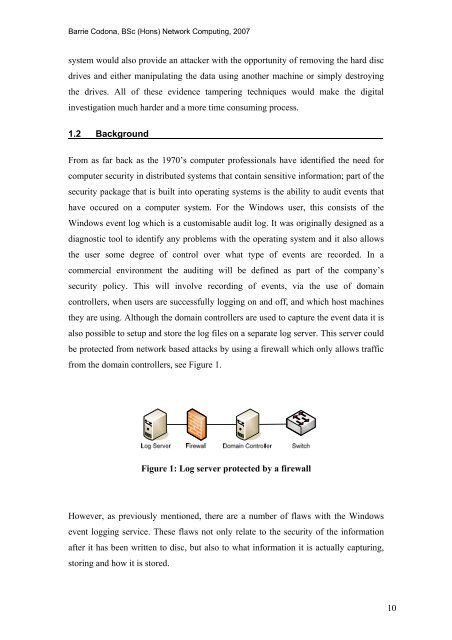 Analysis and Evaluation of the Windows Event Log - Bill Buchanan