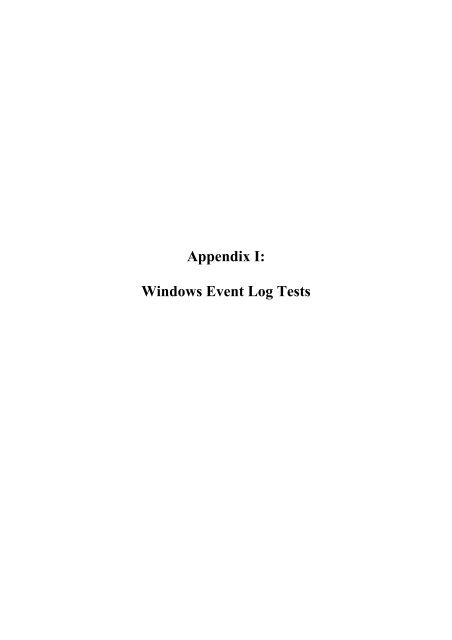 Analysis and Evaluation of the Windows Event Log - Bill Buchanan