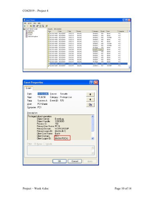 Analysis and Evaluation of the Windows Event Log - Bill Buchanan