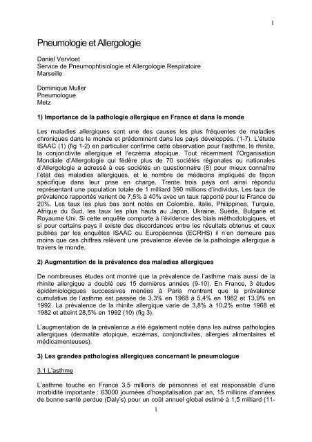 Pneumologie et Allergologie - Fédération Française de Pneumologie