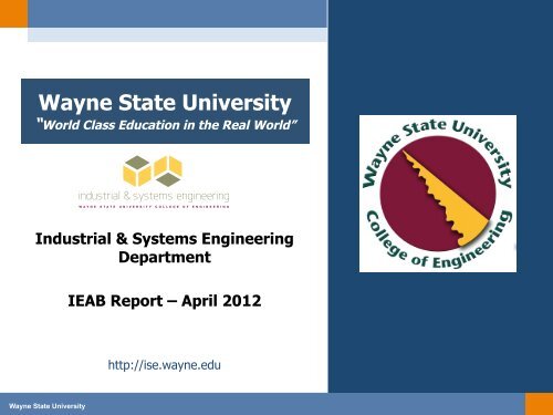 April 2012 Report - College of Engineering - Wayne State University