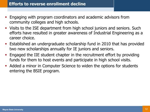 April 2012 Report - College of Engineering - Wayne State University