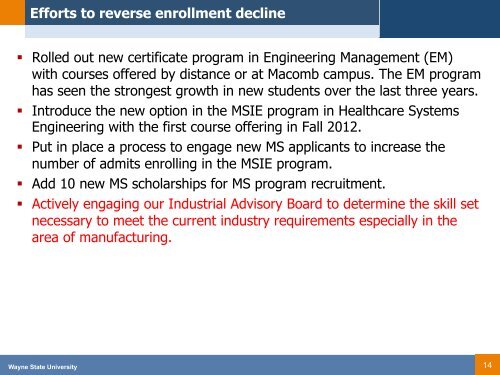 April 2012 Report - College of Engineering - Wayne State University