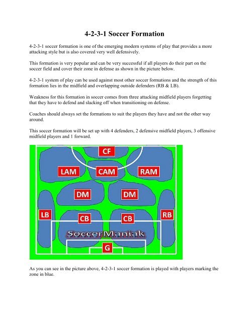 4 2 3 1 Soccer Formation Pdf Mr Trainor S Classroom