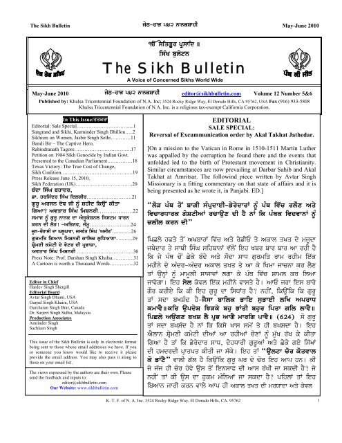 Sangrand and Sikhi - The Sikh Bulletin