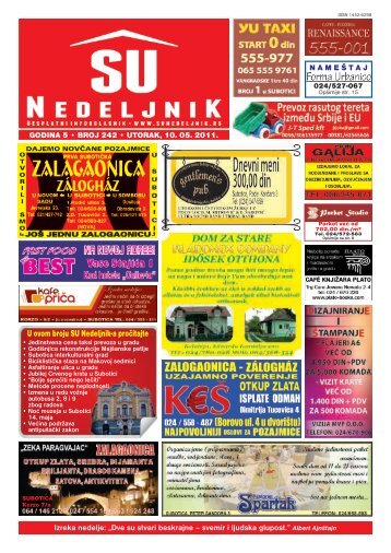 U ovom broju SU Nedeljnik-a proÄitajte