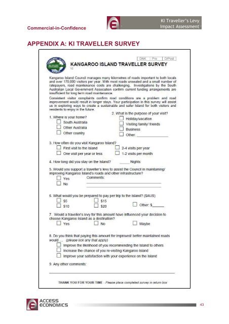 KI Traveller's Levy Economic Impact Assessment - Kangaroo Island ...