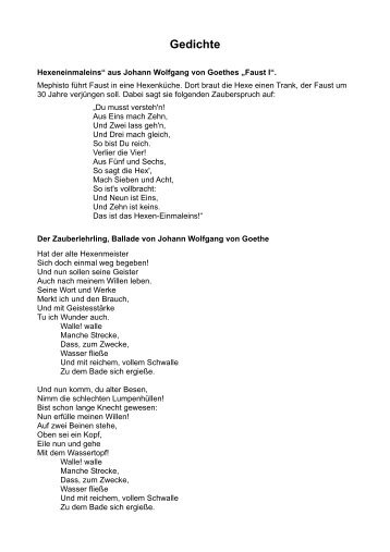 Faust Gedichte Johann Wolfgang Von Goethe 2019 07 22