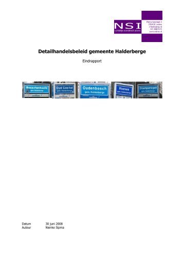 Nota detailhandelsbeleid 2008 - Gemeente Halderberge