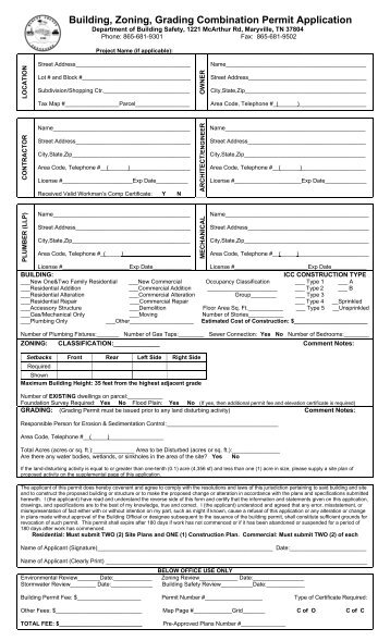 Building, Zoning, Grading Permit Application - Blount County ...