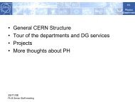 PH/CERN Structure beyond 2008 - Physics Department