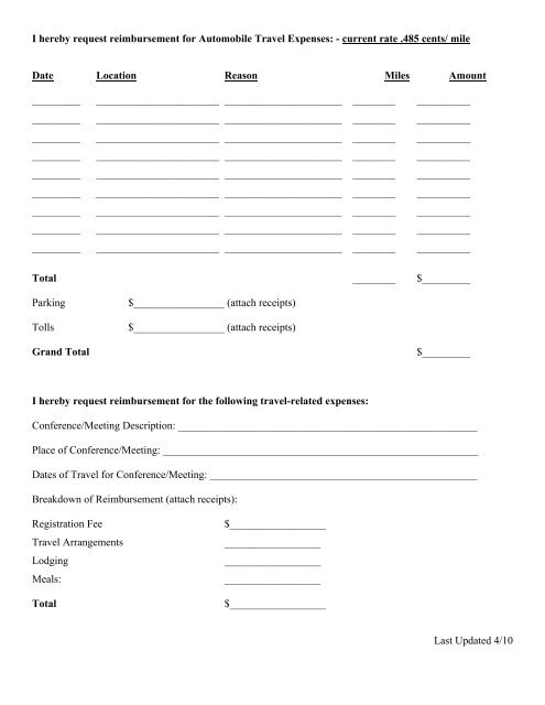 Needham School Department Expense Reimbursement Form*