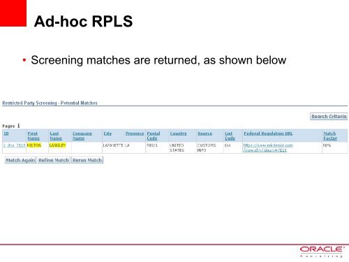 Restricted Party Screening in GTM