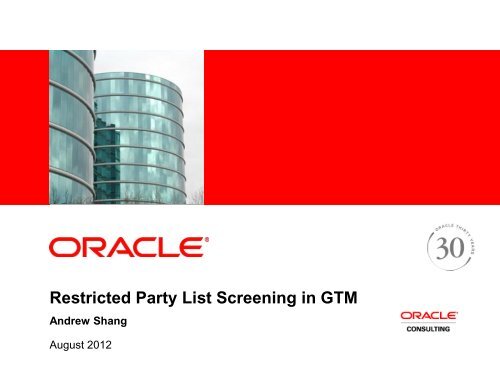 Restricted Party Screening in GTM