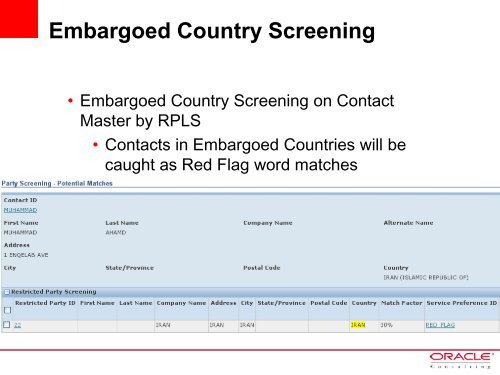 Restricted Party Screening in GTM