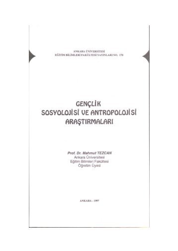 PDF Dosyası - Ankara Üniversitesi Kitaplar Veritabanı