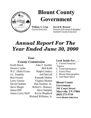 For the Years Ending June 30 - Blount County Government
