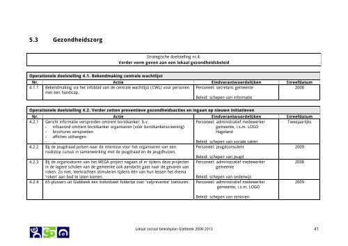 Lokaal Sociaal Beleidsplan 2008-2013 - Gemeente glabbeek