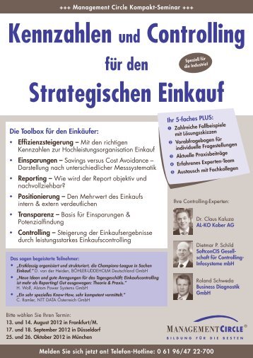 Seminar: Kennzahlen und Controlling für den Strategischen Einkauf ...