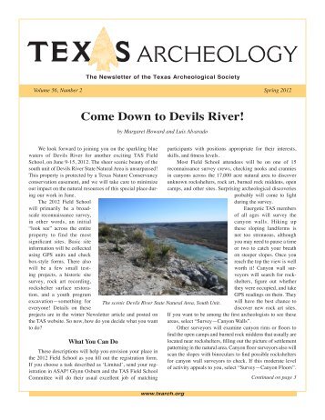 No. 2 Spring - Texas Archeological Society