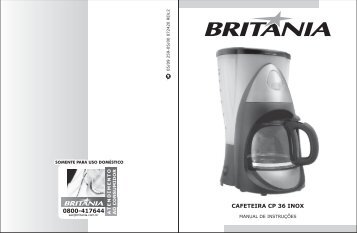 259 05 00 Rev2 Folheto de Instruções Cafeteira CP36 Inox - Britânia