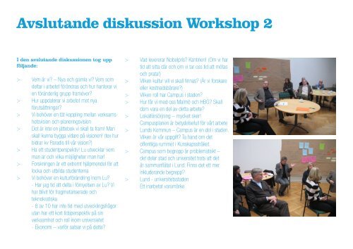 Campus - Workshop 1 och 2 - Lunds universitet